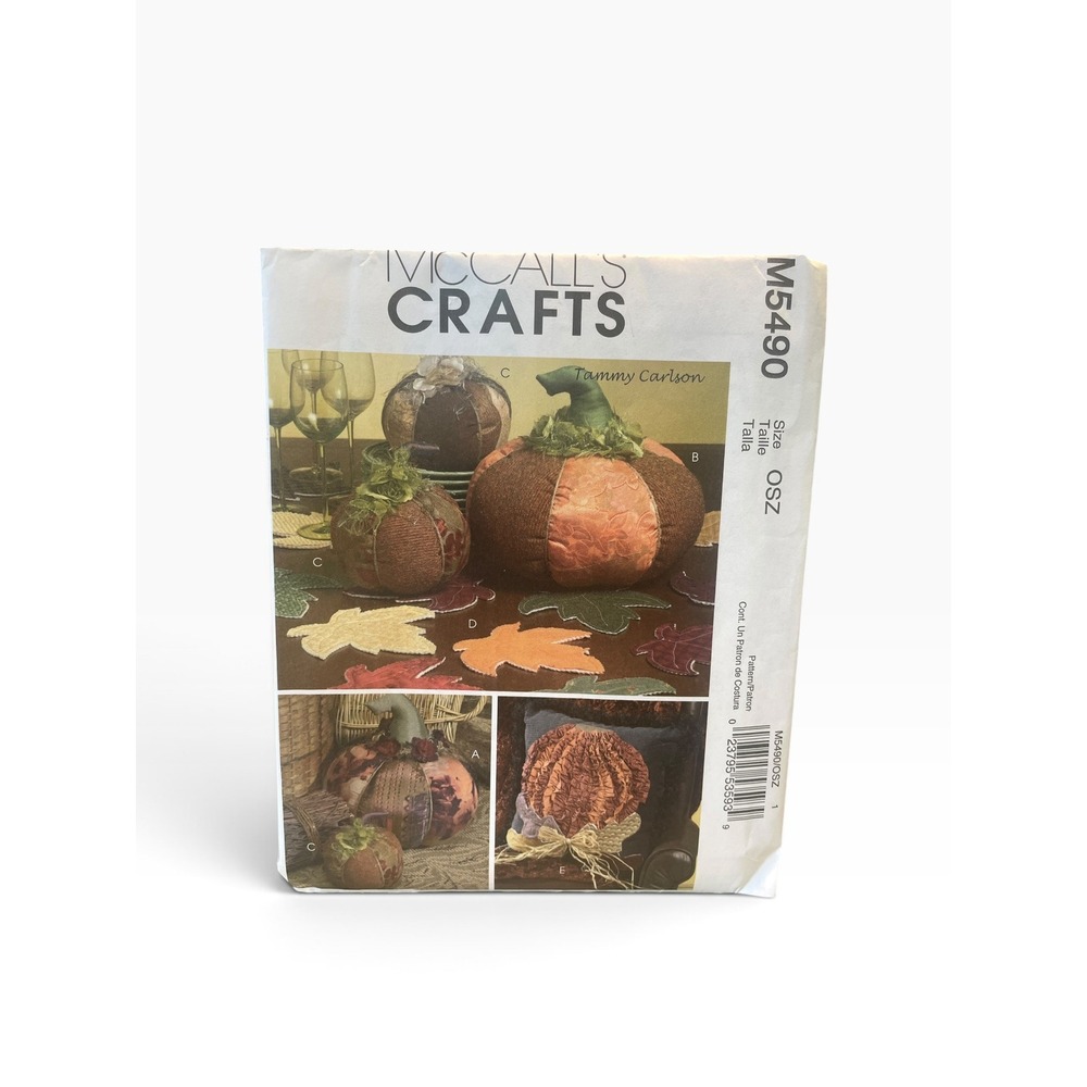 McCall's M5490 Sewing Pattern Unisex OSZ Autumn Pumpkin Leaf Decor